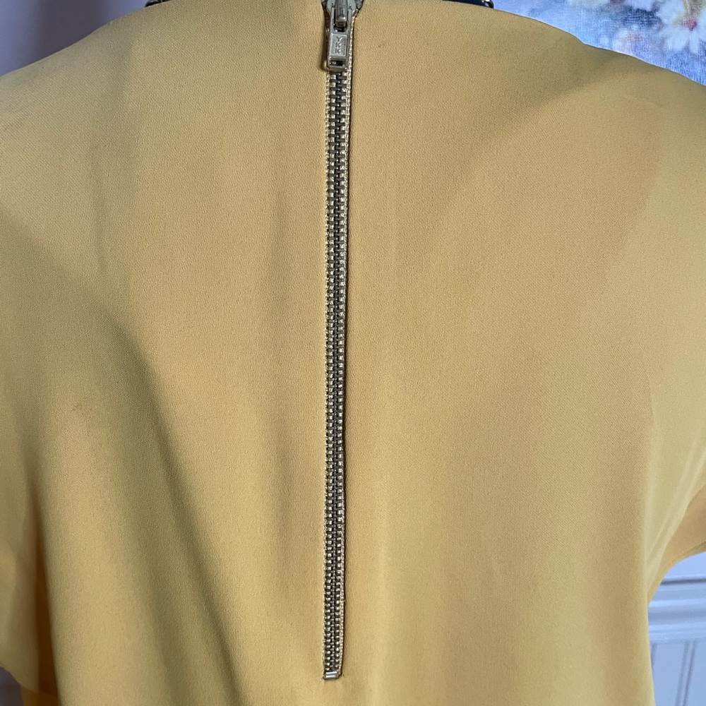 Nicole Miller Mustard Ruffle Sleeve Midi Dress - Picture 5 of 12